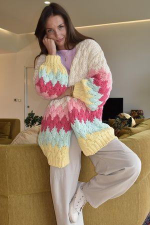 Patsy Chunky Knit Cardigan Brights ~ /20